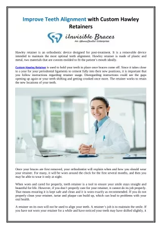 improve teeth alignment with custom hawley