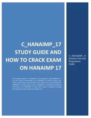 c hanaimp 17 study guide and how to crack exam