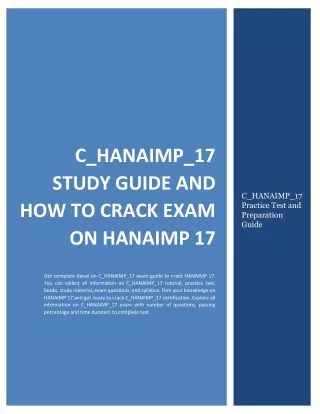 C_HANAIMP_17 Study Guide and How to Crack Exam on HANAIMP 17