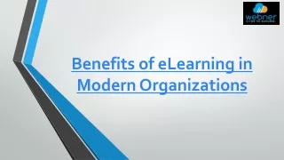Benefits of eLearning in Modern Organizations - Webner Solutions