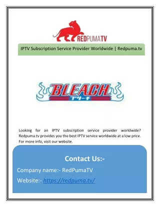 IPTV Subscription Service Provider Worldwide | Redpuma.tv