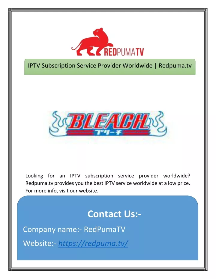 iptv subscription service provider worldwide