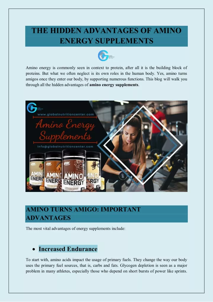 the hidden advantages of amino energy supplements