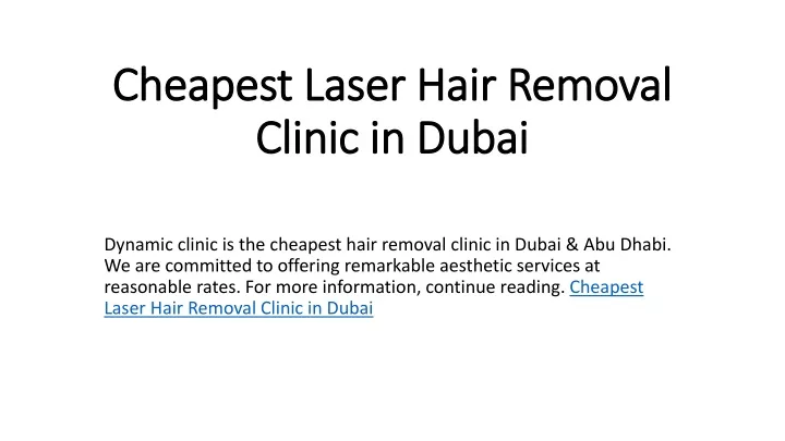 cheapest laser hair removal clinic in dubai
