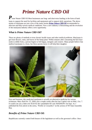 Prime Nature CBD Oil, Benfits & Scam