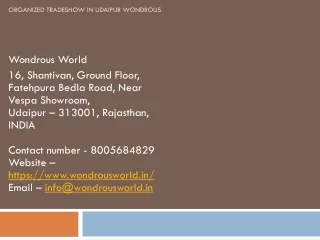 organized tradeshow in udaipur wondrous
