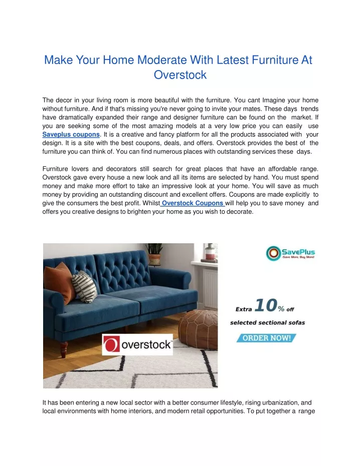make your home moderate with latest furniture
