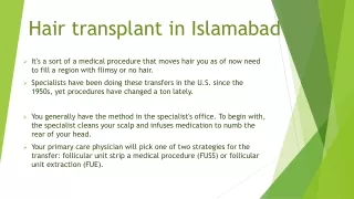 Hair transplant in Islamabad