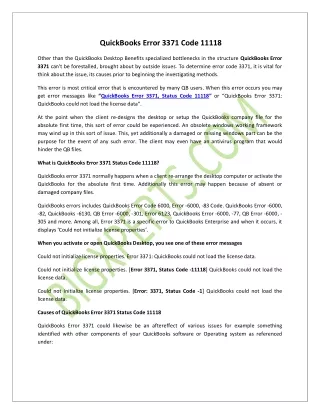 quickbooks error 3371 code 11118