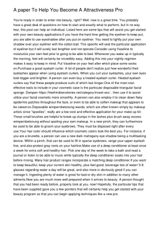 a paper to help you become a attractiveness