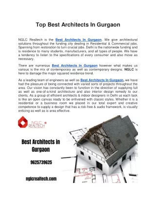 top best architects in gurgaon