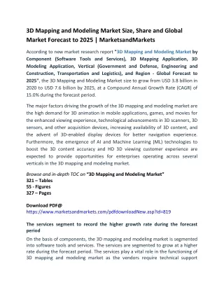 3d mapping and modeling market size share