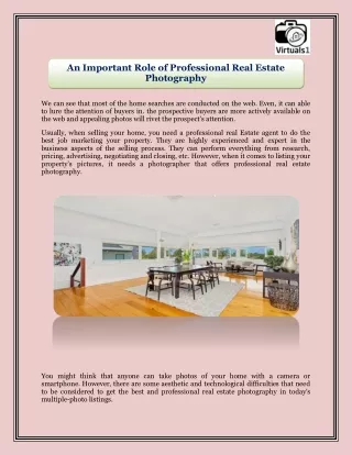 An Important Role of Professional Real Estate Photography