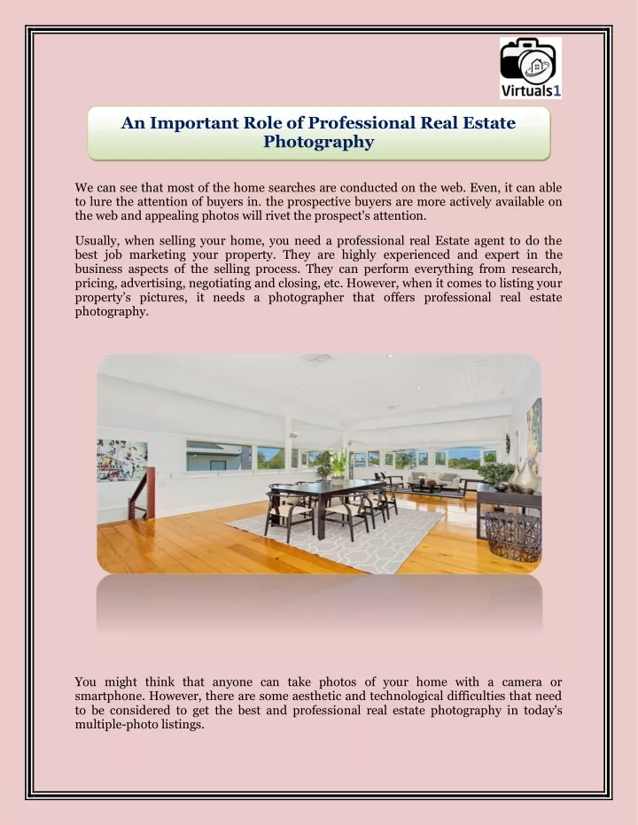 an important role of professional real estate