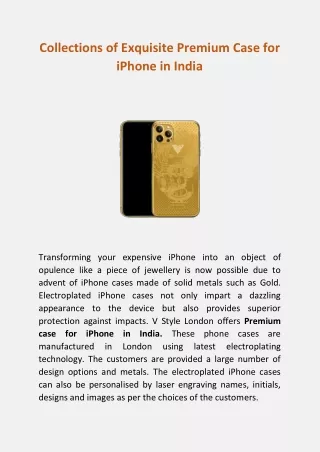 Collections of Exquisite Premium Case for iPhone in India