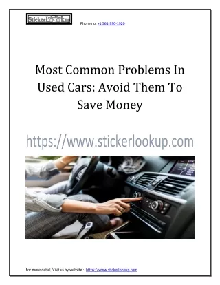Most Common Problems In Used Cars, Avoid Them To Save Money