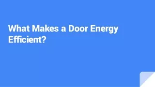 What Makes a Door Energy Efficient