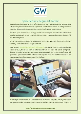 Cyber Security Degrees & Careers