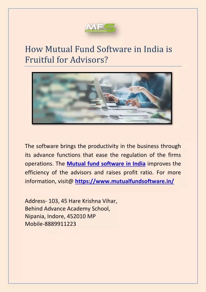 how mutual fund software in india is fruitful