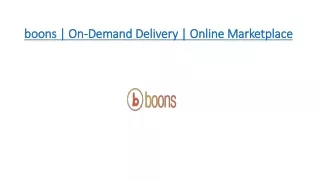 boons on demand delivery online marketplace