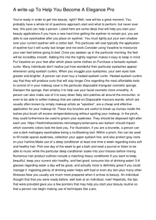 a write up to help you become a elegance