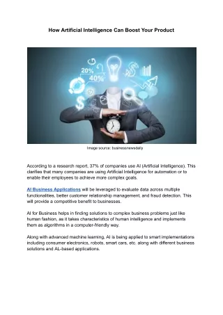 how artificial intelligence can boost your product