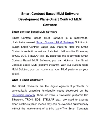 smart contract based mlm software