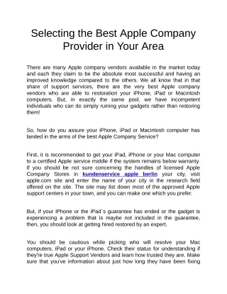 selecting the best apple company provider in your