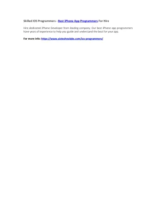skilled ios programmers best iphone
