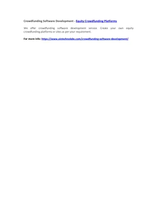 crowdfunding software development equity