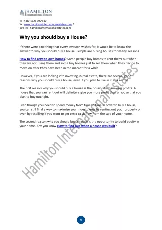 Why you should Buy a House?
