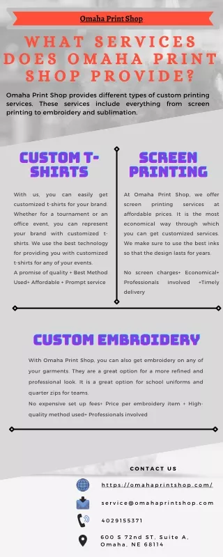 What Services does Omaha Print Shop provide?