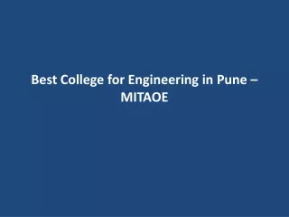 best college for engineering in pune mitaoe