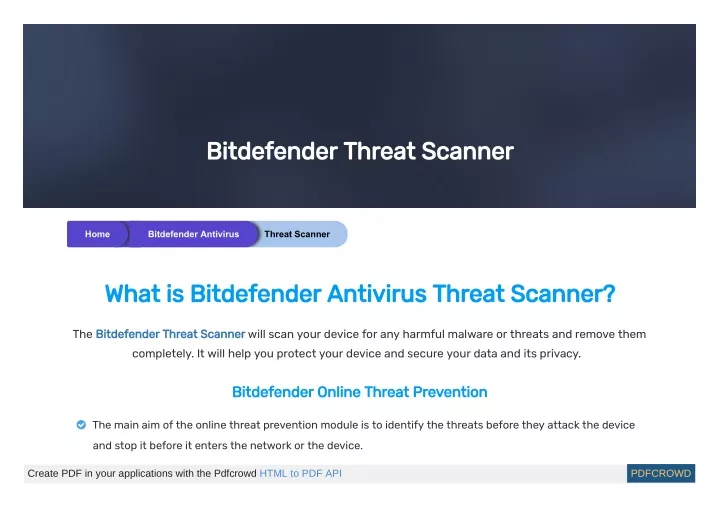bitdefender threat scanner