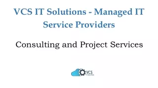 Consulting and Project Services