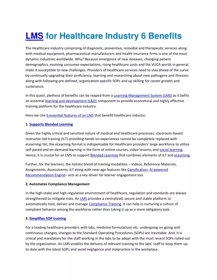 lms for healthcare industry 6 benefits