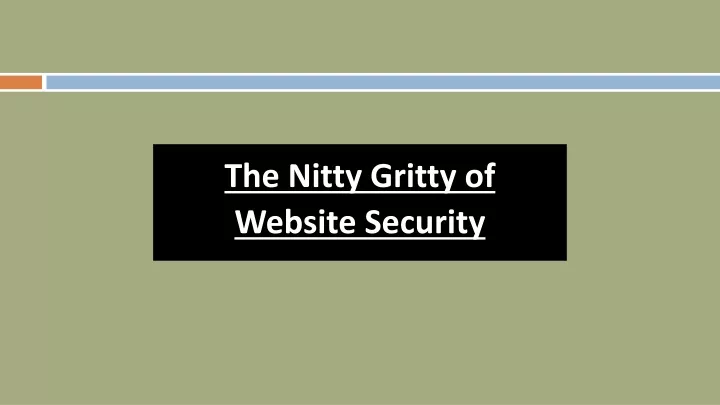 the nitty gritty of website security