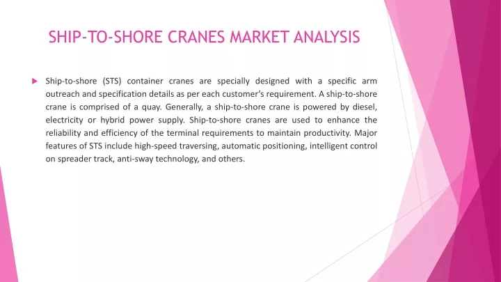ship to shore cranes market analysis