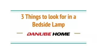 3 Things to look for in a Bedside Lamp
