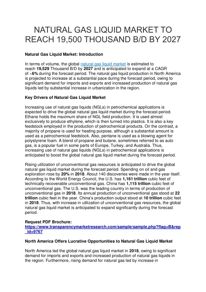 natural gas liquid market to reach