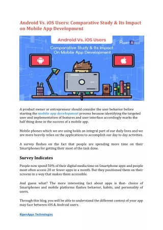 Android Vs. iOS Users: Comparative Study & Its Impact on Mobile App Development