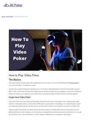 all poker