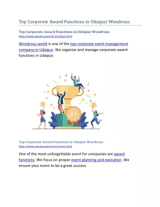top corporate award functions in udaipur wondrous
