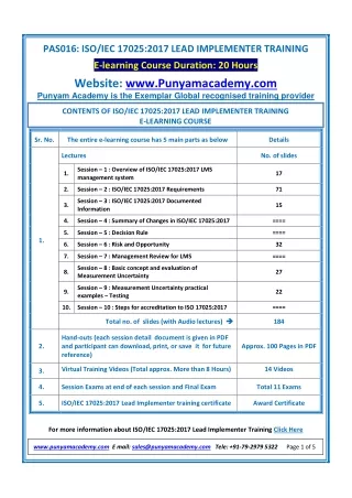 pas016 iso iec 17025 2017 lead implementer