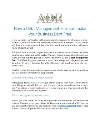 how a debt management firm can make your business