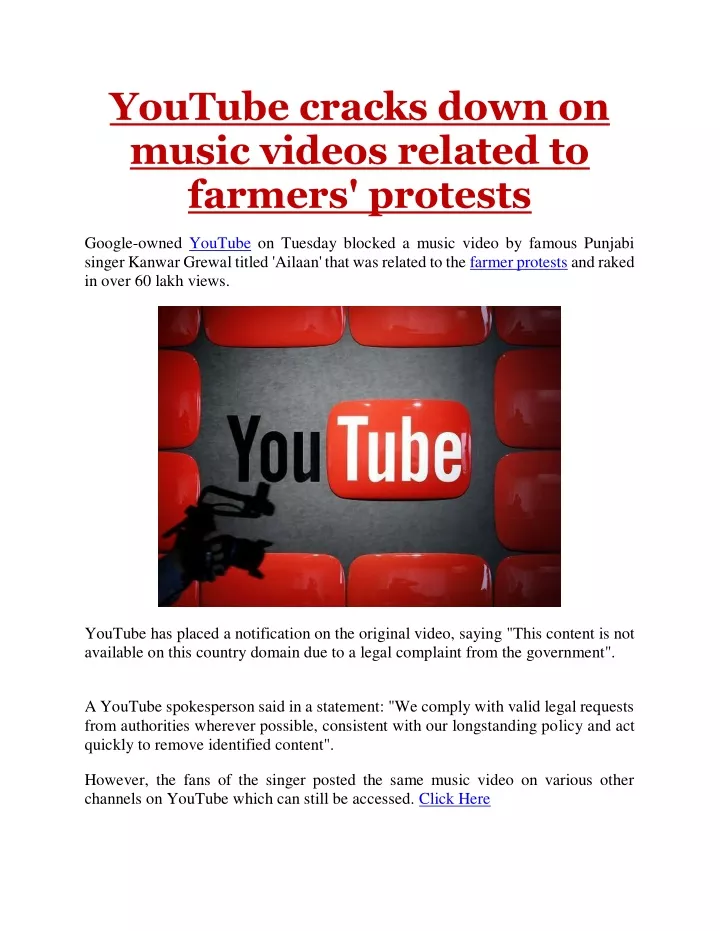 youtube cracks down on music videos related