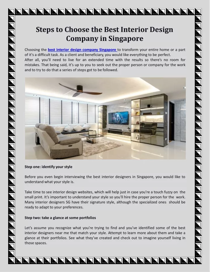 steps to choose the best interior design company in singapore