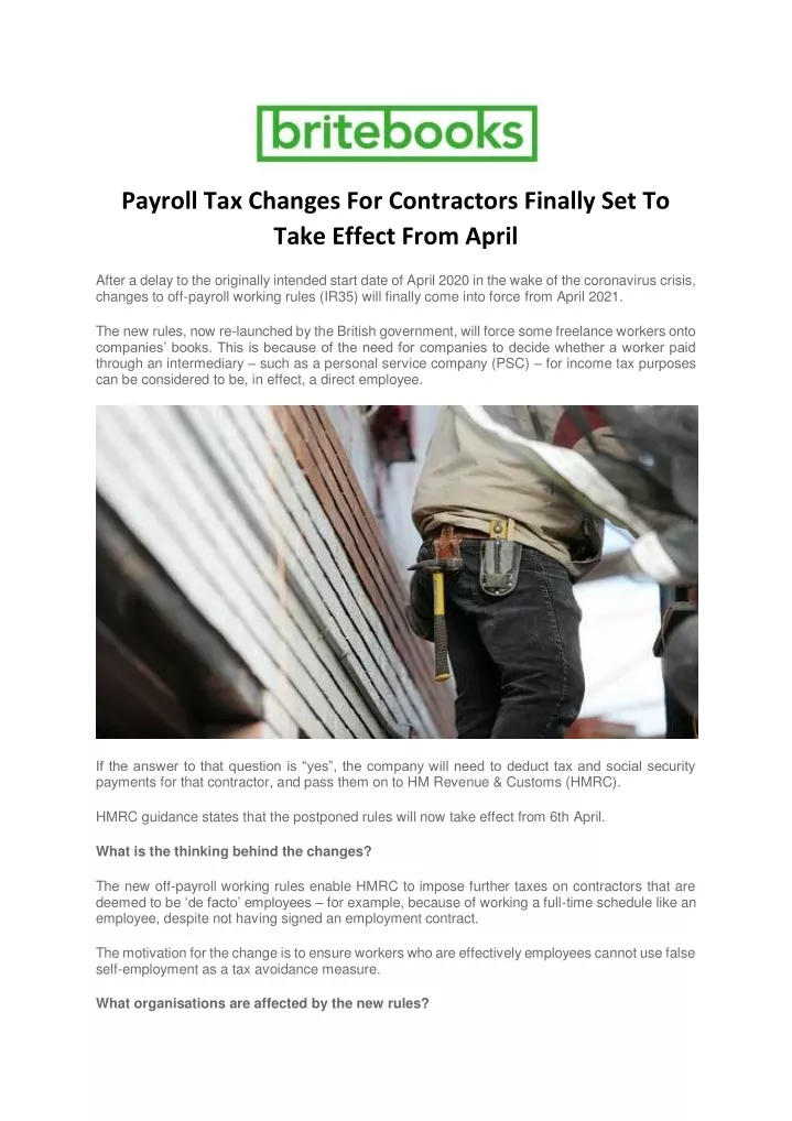 payroll tax changes for contractors finally