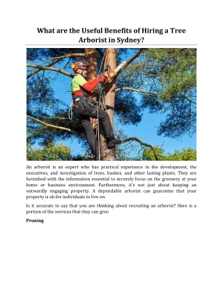 what are the useful benefits of hiring a tree