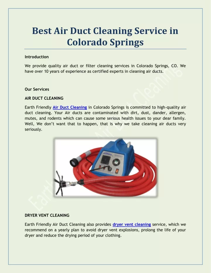 best air duct cleaning service in colorado springs